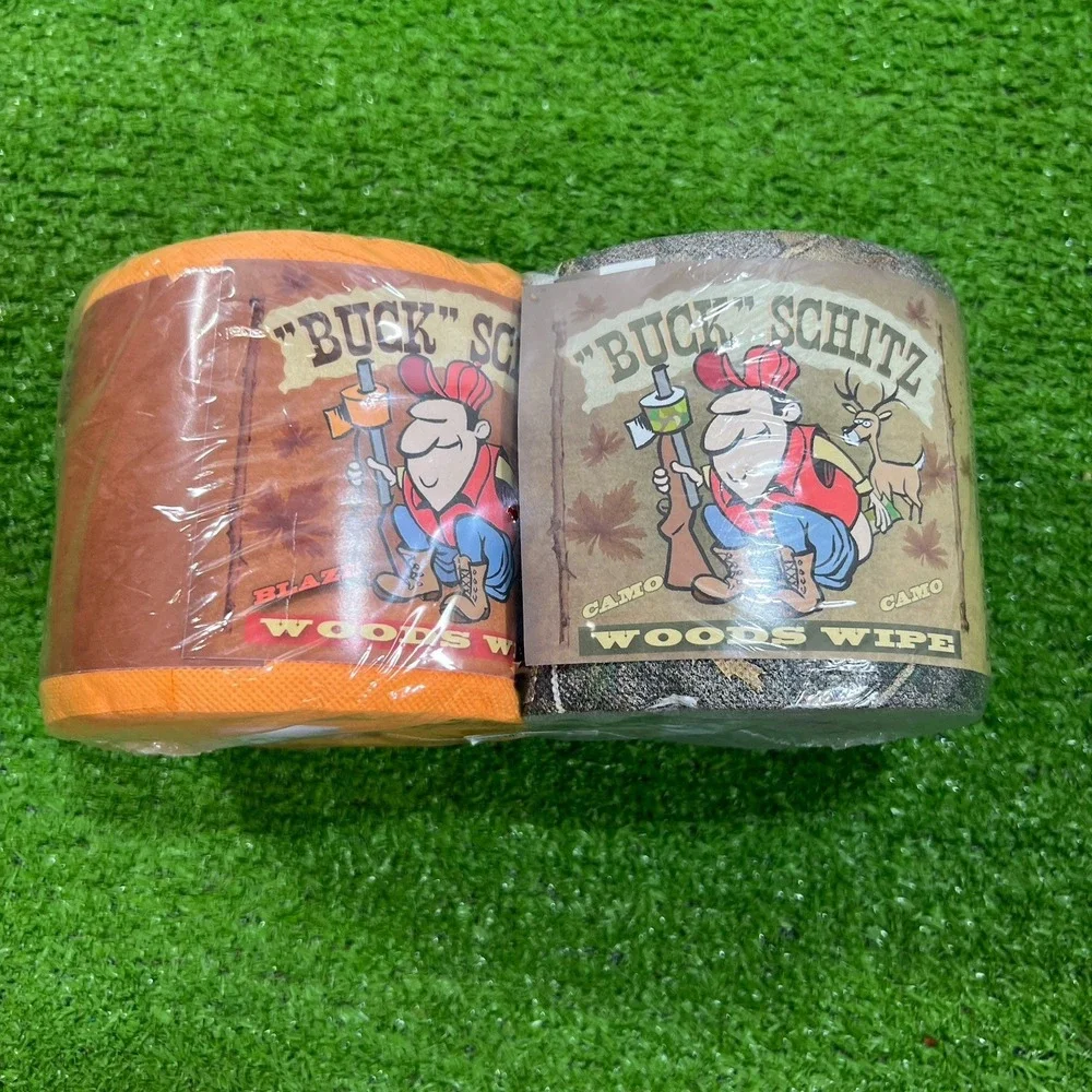 Vintage Y2K Camo Toilet Paper Hunting Fathers‎ Day Gag Gift Camoflauge Orange